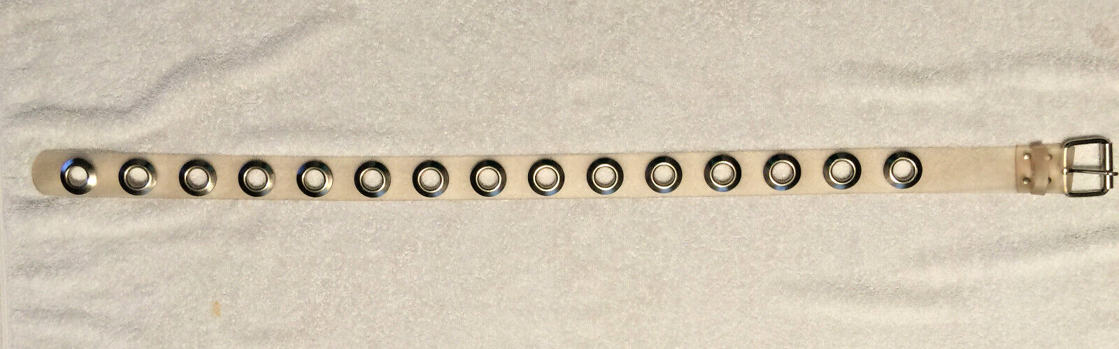 Ladies Clear Belt Silver Toned Buckle & Silver Holes – 36.5″ Long, 1.5″ Wide