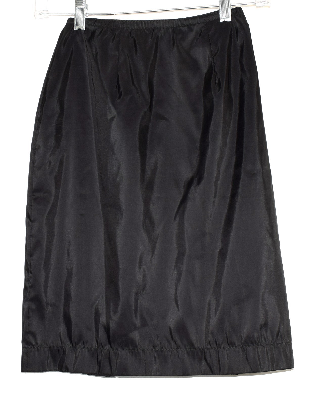 Vintage 1950s American Maid Black Zipper & Button Closure Half Slip Size 7