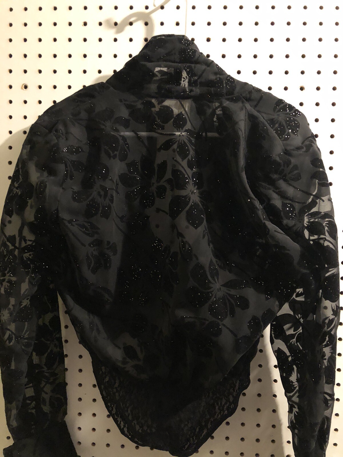 Vintage Cache Bodysuit Women’s Blouse Top Snap USA Size S Small Black Floral