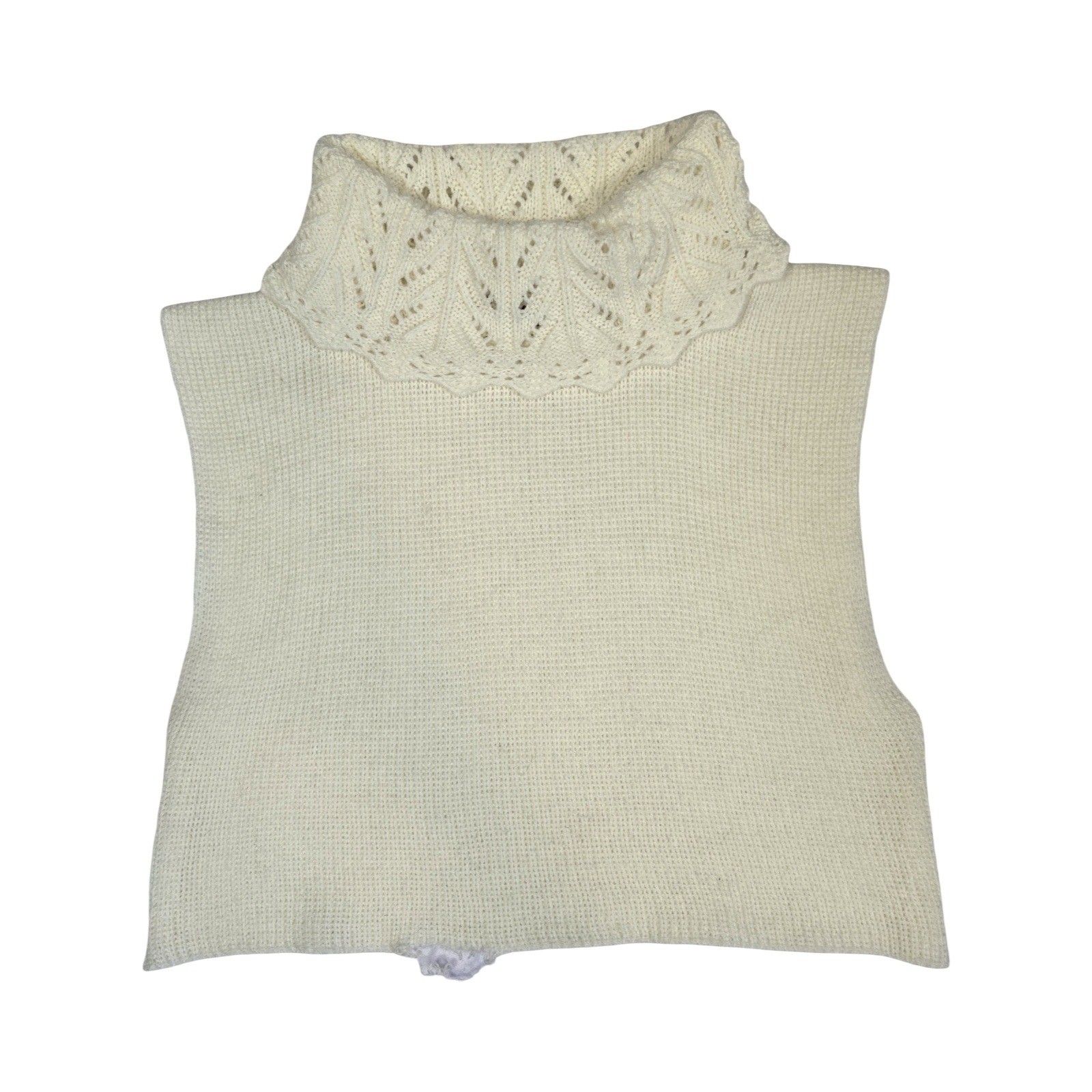 VTG 70’s white crochet turtleneck mock neck dickie / OS / cottagecore, coquette