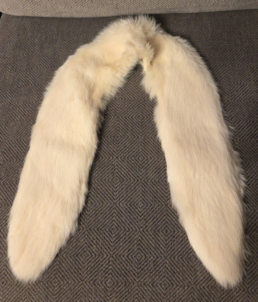 Vintage White Rabbit Fur Collar, Lined, Preowned Japan Baar & Beards, Inc.