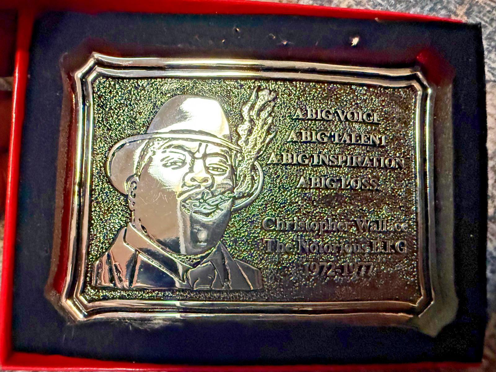 The Notorious B.I.G Belt Buckle – Christopher Wallace – 4″ X 3″ NEW IN BOX