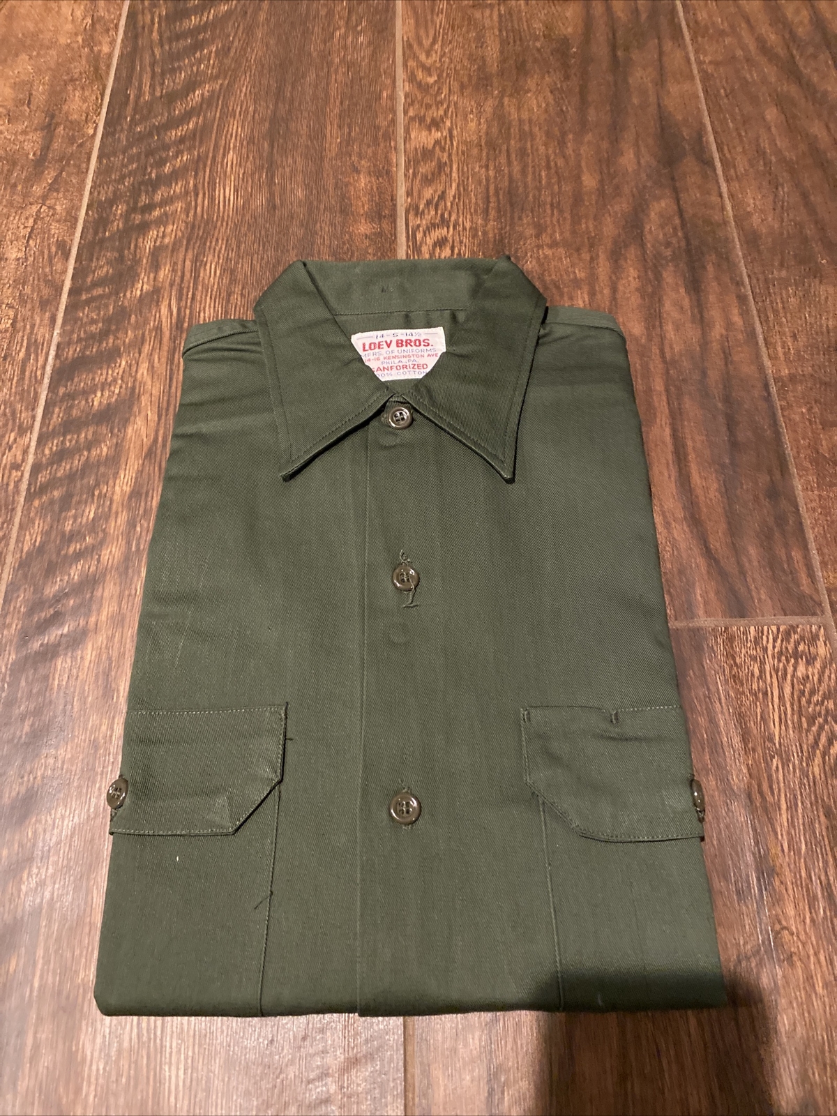 NOS Vintage 1950s Loev Bros Sanforized Work Shirt Workwear Small