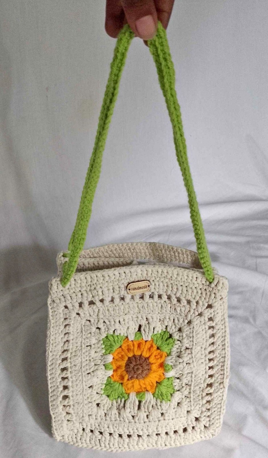 Handmade Crochet Medium Bag Sunflower Design