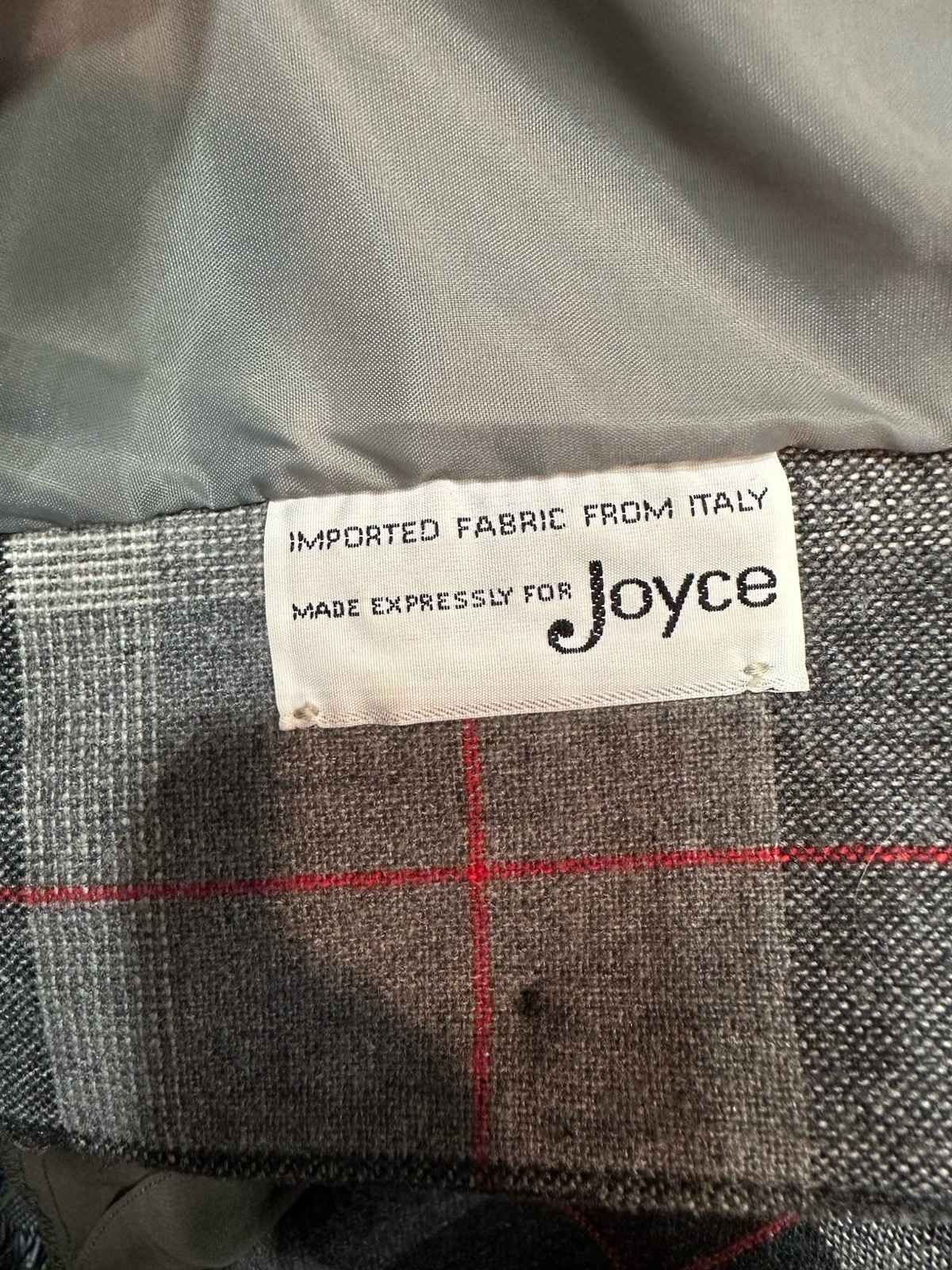 Vintage Joyce Sportswear Blazer Wool Blend Grey Plaid Womens Size 7-8 Union Made