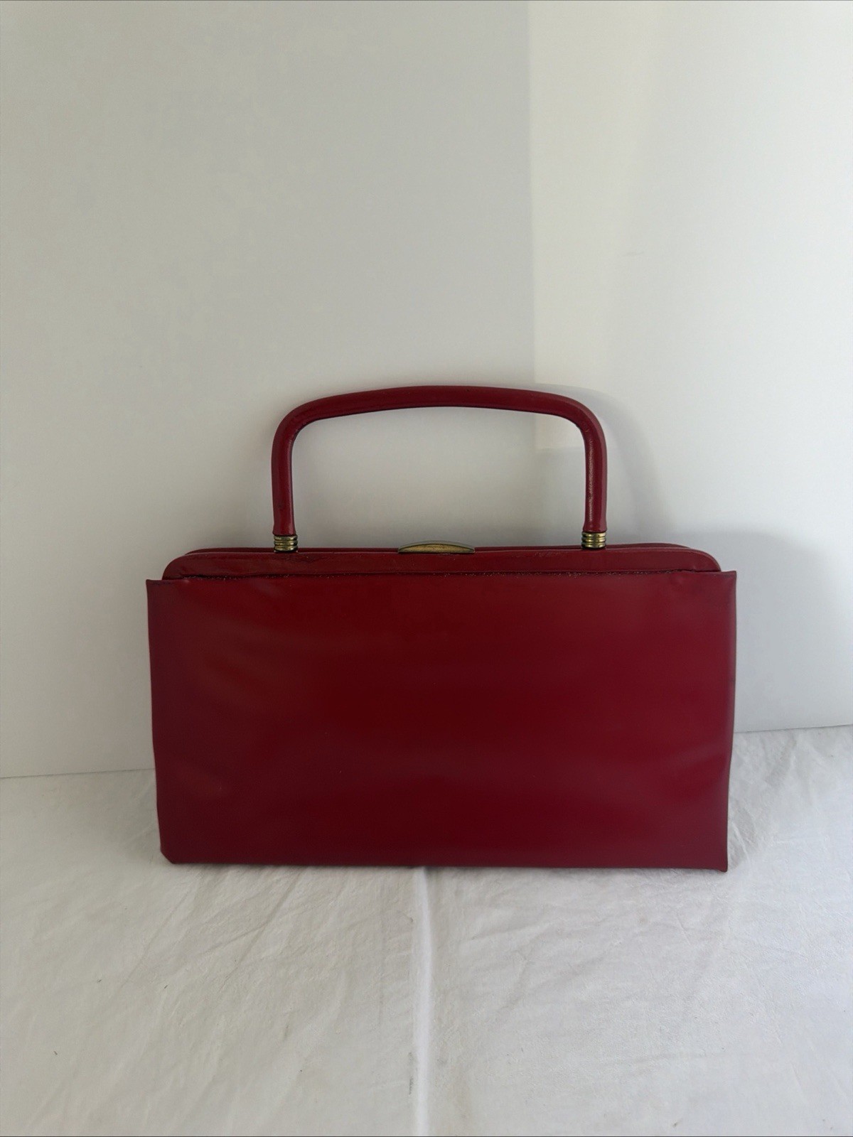 Vintage Red Parlay Red Leatherette Top Handle Handbag 1950’s1960’s