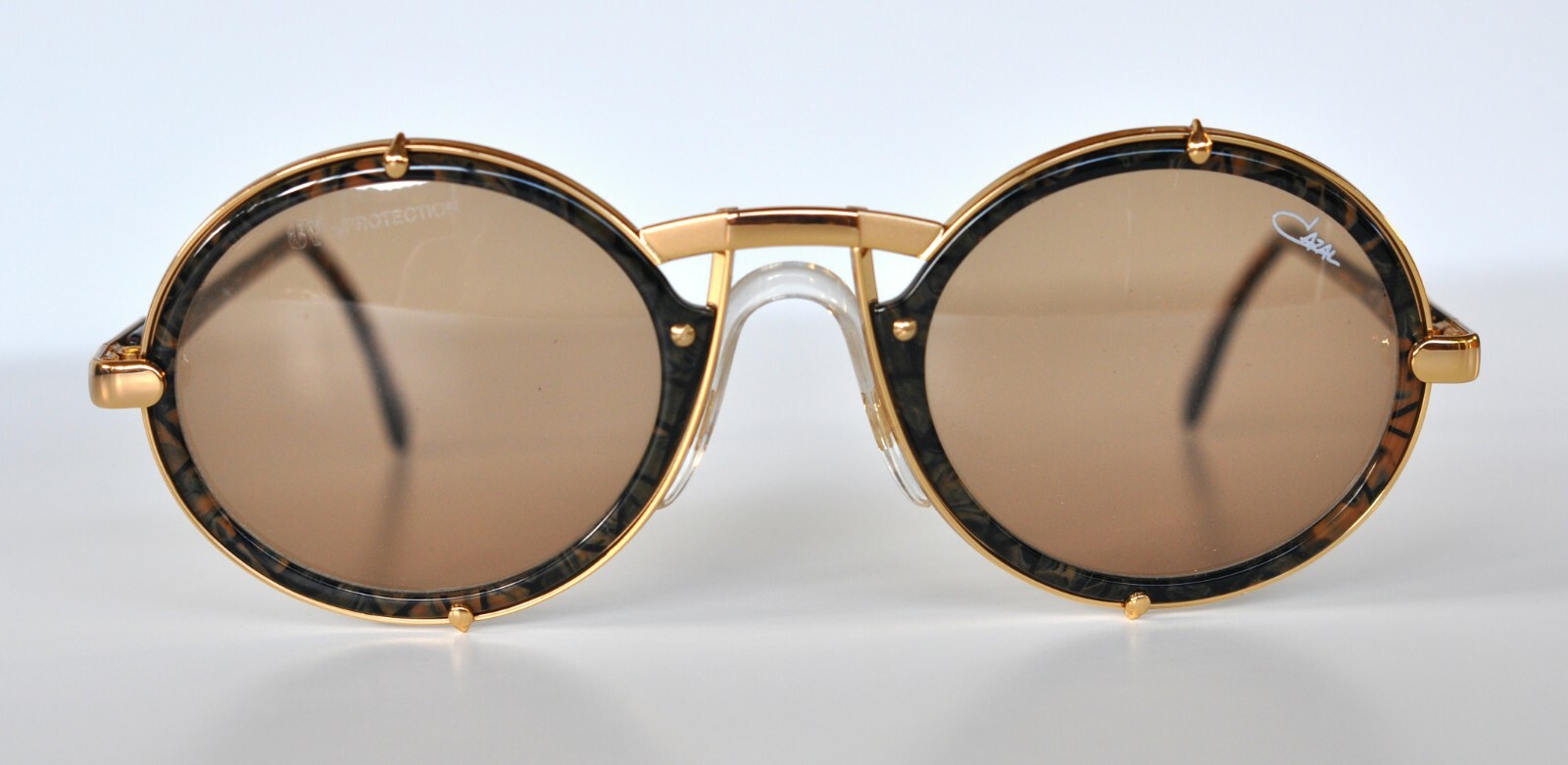 Cazal Vintage Eyeglasses -NOS -Model 644 -Col.697 -Gray Lens- Gold &Marble Brown