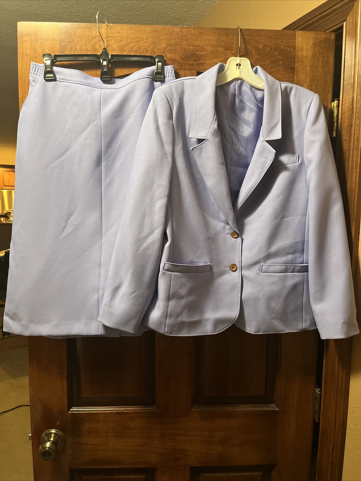 Vintage Sears Fashion Place Blazer Skirts that Fit Periwinkle 2 piece Suit Sz 12