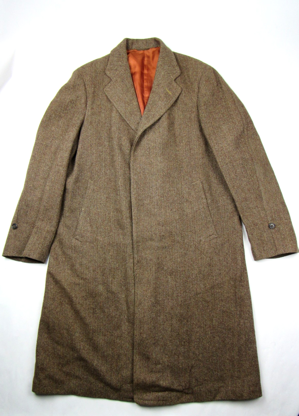 Vtg 1930’s 40’s Genuine Tyrolean Tweed Wool Overcoat Coat Hollywood Gangster