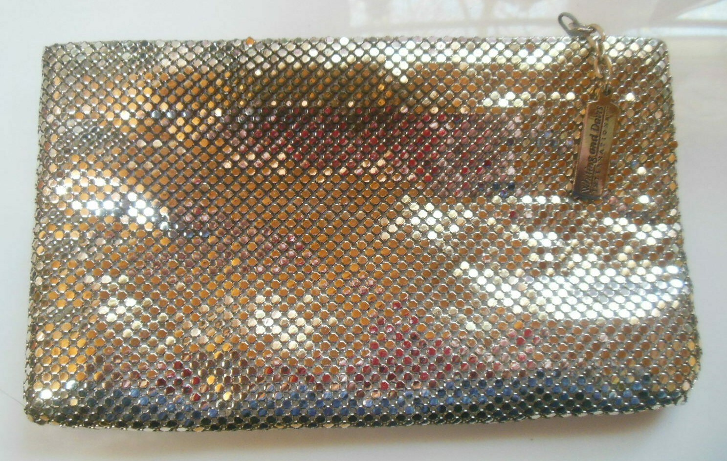 Vintage WHITING & DAVIS International Silver Mesh Clutch/Cosmetic Bag