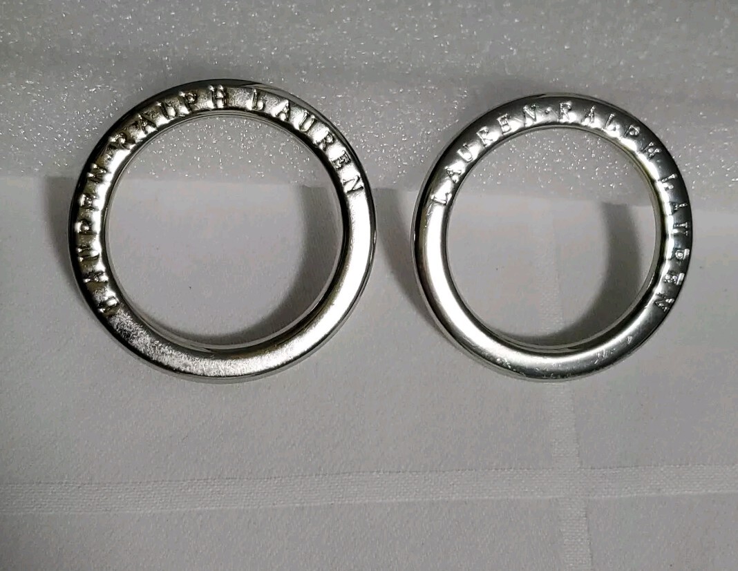Lauren Ralph Wrap waist Silver Tone Belt Buckles Loops 1¾” replacement (2) EUC