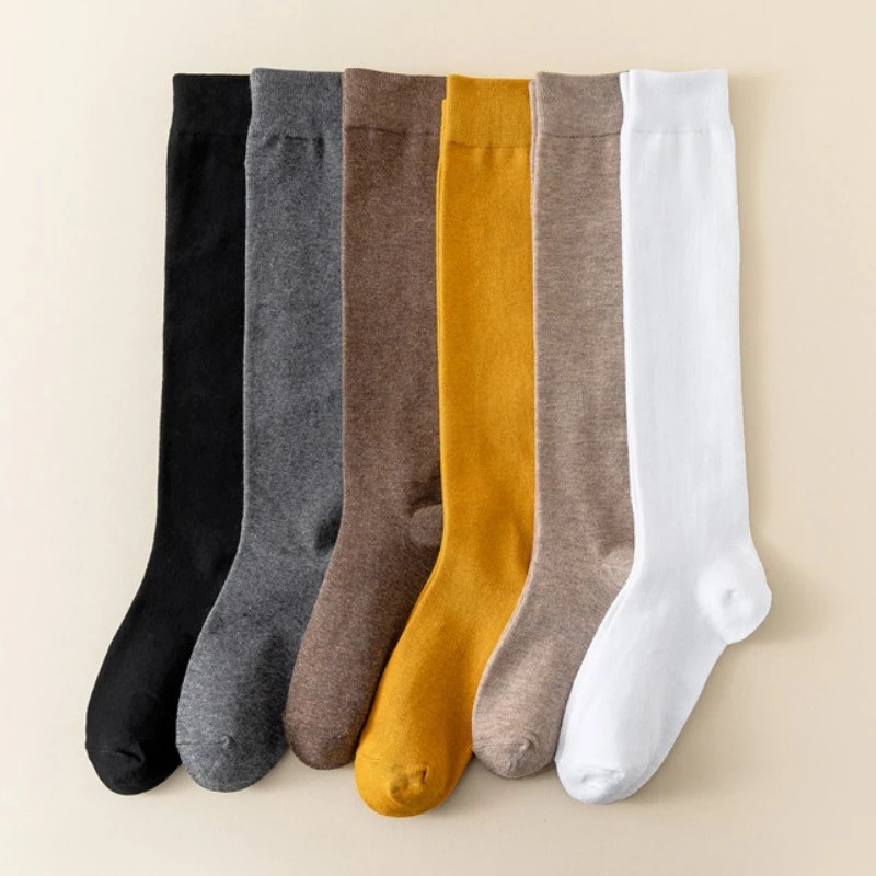 6 Pairs Colors Socks for Women Cotton Fall Winter Long Socks Harajuku Female Cas