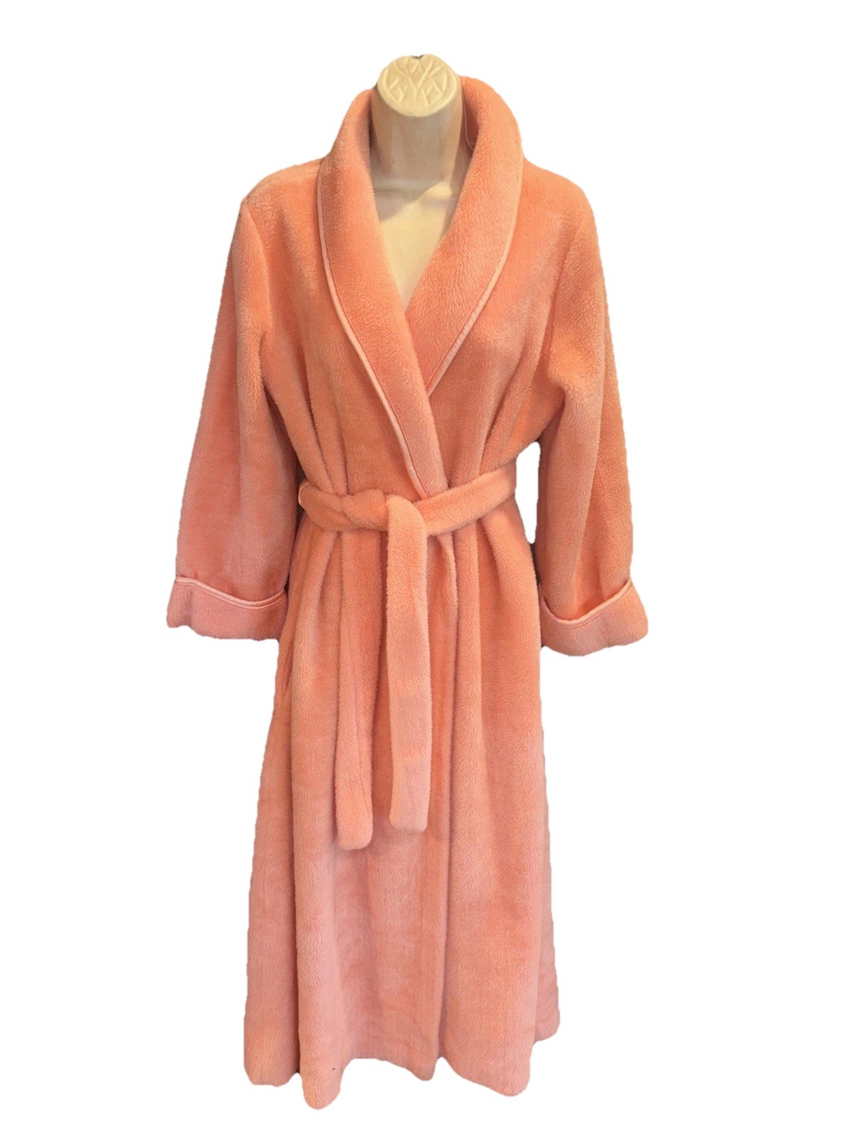 Beautiful Vintage Miss Elaine Thick Plush Wrap Self Tie Bath Robe M 52” L EC!