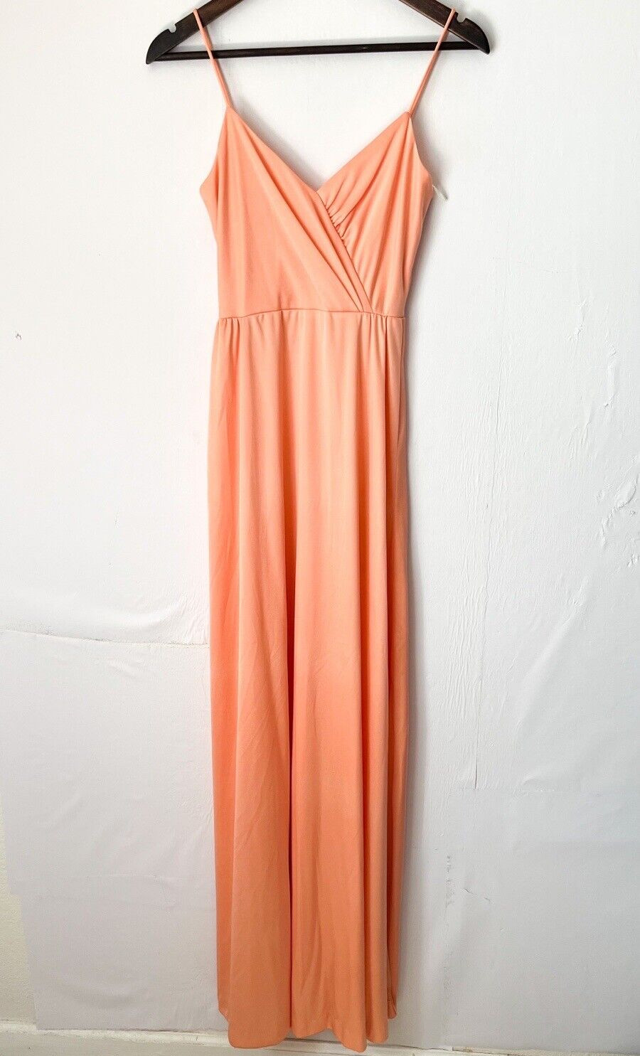 Vintage Womens Maxi Formal Dress Size 5/6 Modern Size 0 Peach Union Made in USA