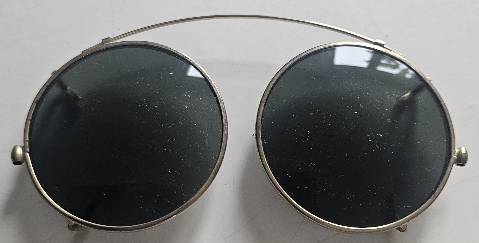 Vintage American Optical AO Calobar Clip-On Sunglasses Round Lenses USA Glasses
