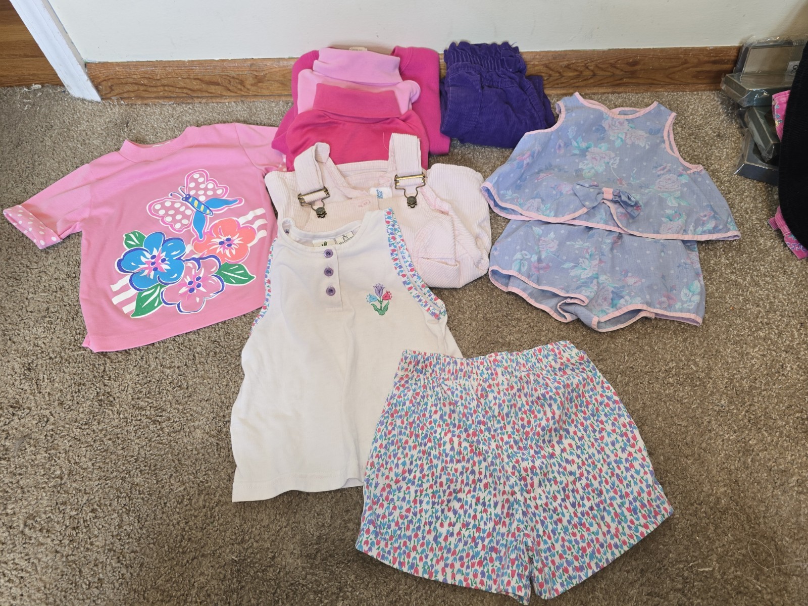 Vintage 80s 90s Kids Clothing 10 Piece Lot Size 4T Girls Floral