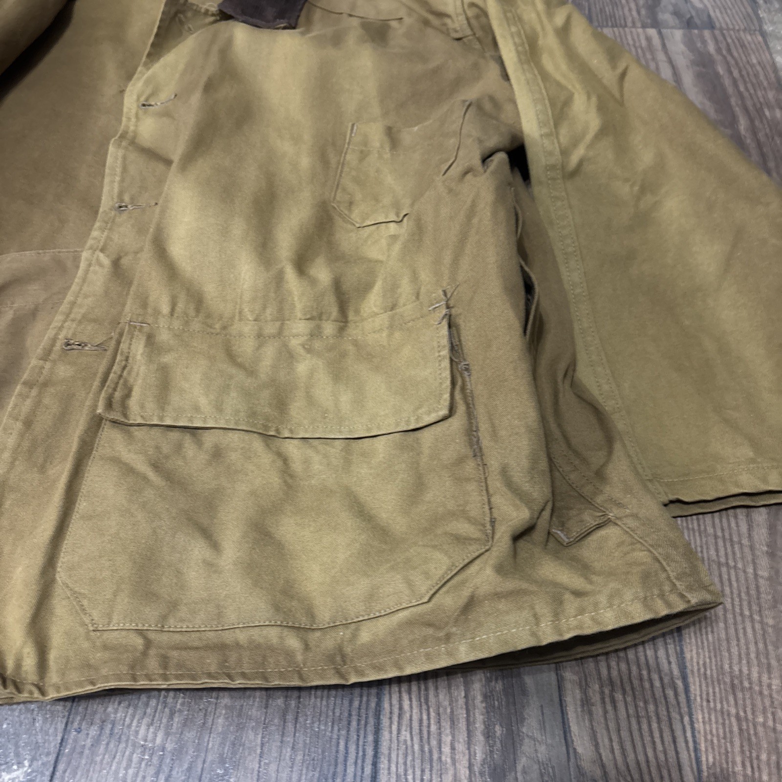 Vintage Bullseye Bill Hunting Jacket Duck Canvas Corduroy Collar Button Up