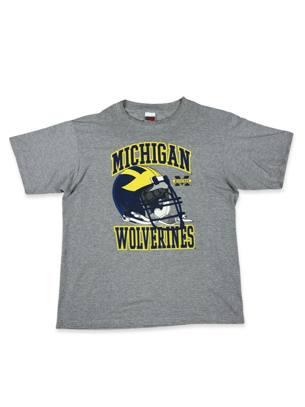 UofM University of Michigan Wolverines Football VTG 90s Gray Mesh T-Shirt XL