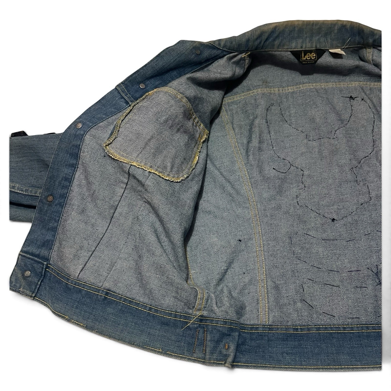 Vintage USA Lee Harley Davidson HOG Patch Denim Jacket 1987-2001 10 Year L