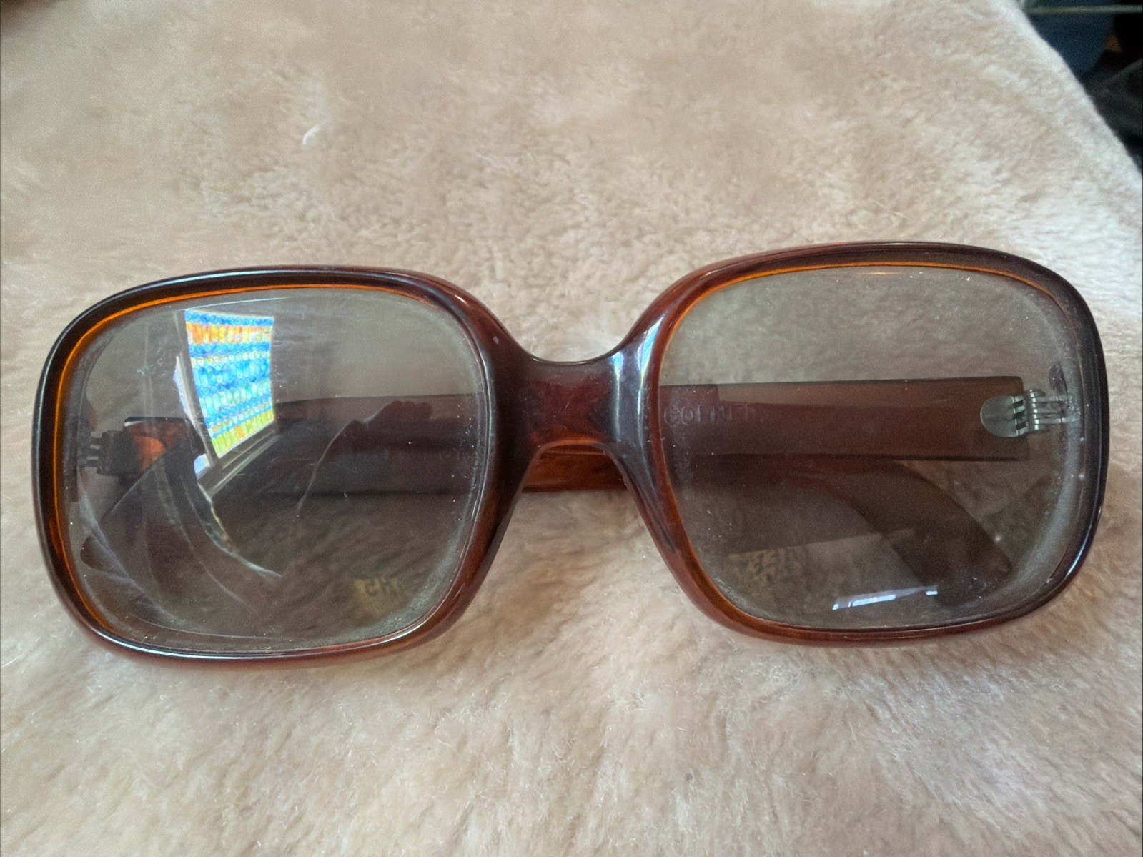 VINTAGE 60S POLAROID COOL RAY SUNGLASSES GRENADIER 171 SQUARE FRAMES Brown Gray