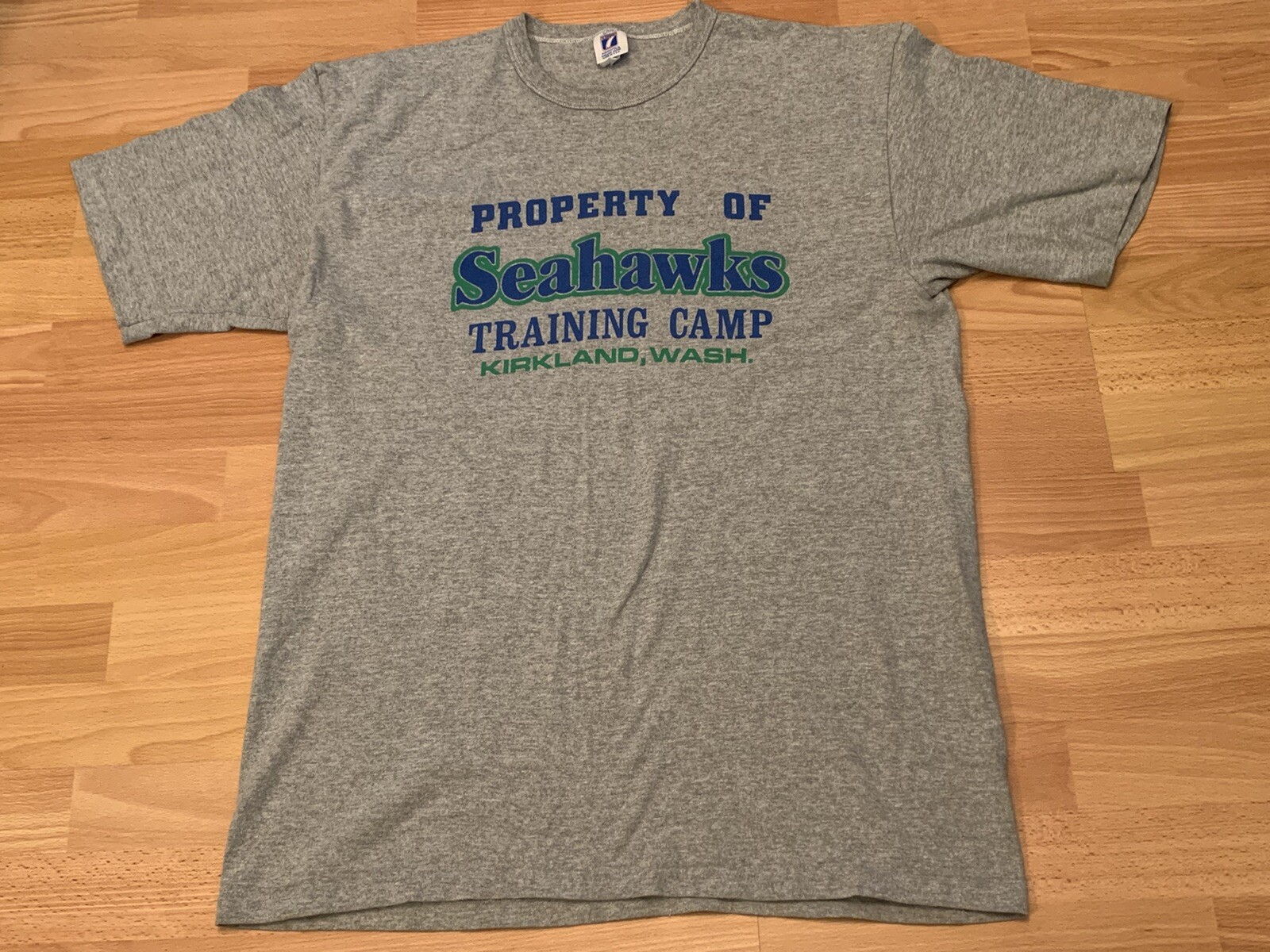 80s Rare VTG Seattle Seahawks Training Camp Kirkland Shirt XL NFL Single Stitch