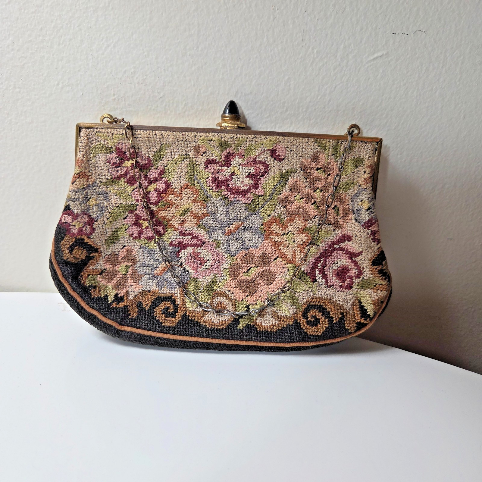 CHOOSE Estate Lot Evening Bag, Vtg Clutch Purse, Bead, 1940s, Tapestry, Sequin