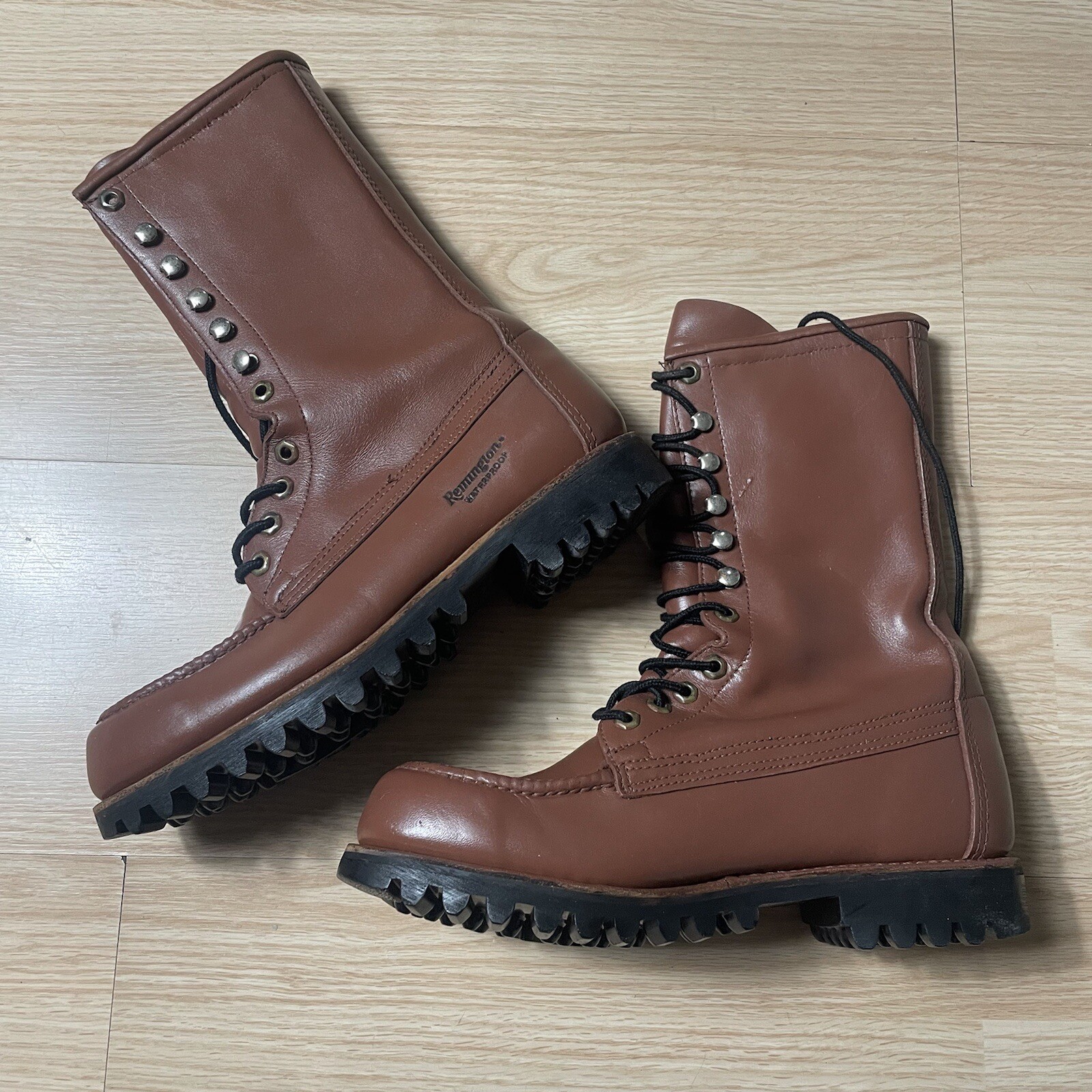 VTG REMINGTON Gore-Tex Insulated Moc Toe Leather Hunting Boots Size 8