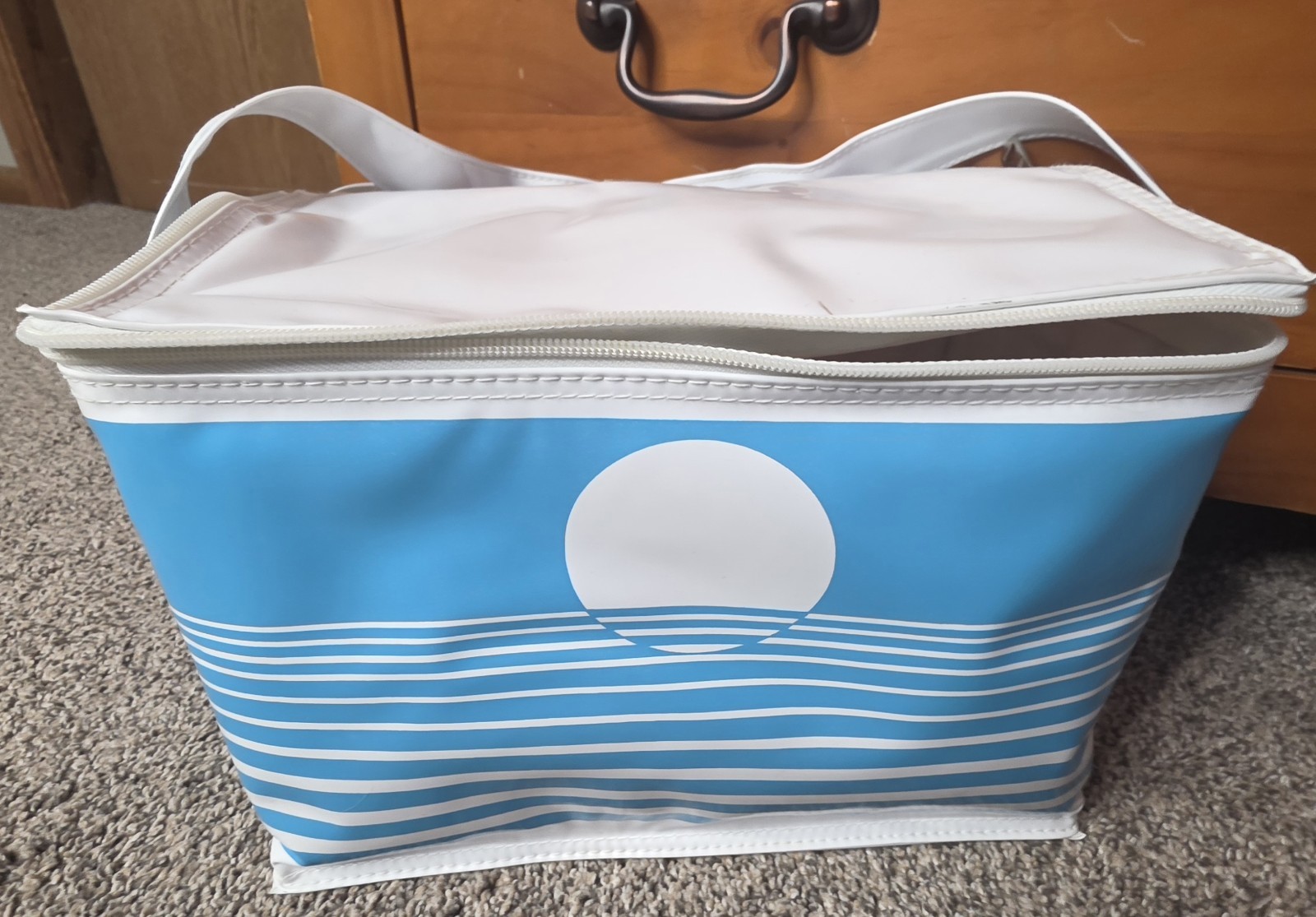 Vintage Avon Tote Cooler Bag Insulated Strap Wave Geometric 80’s Retro Summer