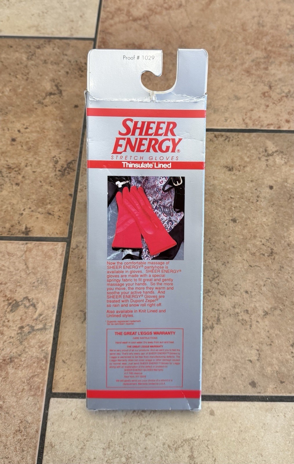 Vintage 1990 Leggs Sheer Energy Stretch Driving Gloves Thinsulate Large Grey