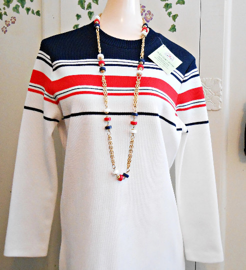 TruVintage, Dress, Mod, 1960s, Striped, Groovy, Size Medium, Mod Stripe, 39 bust