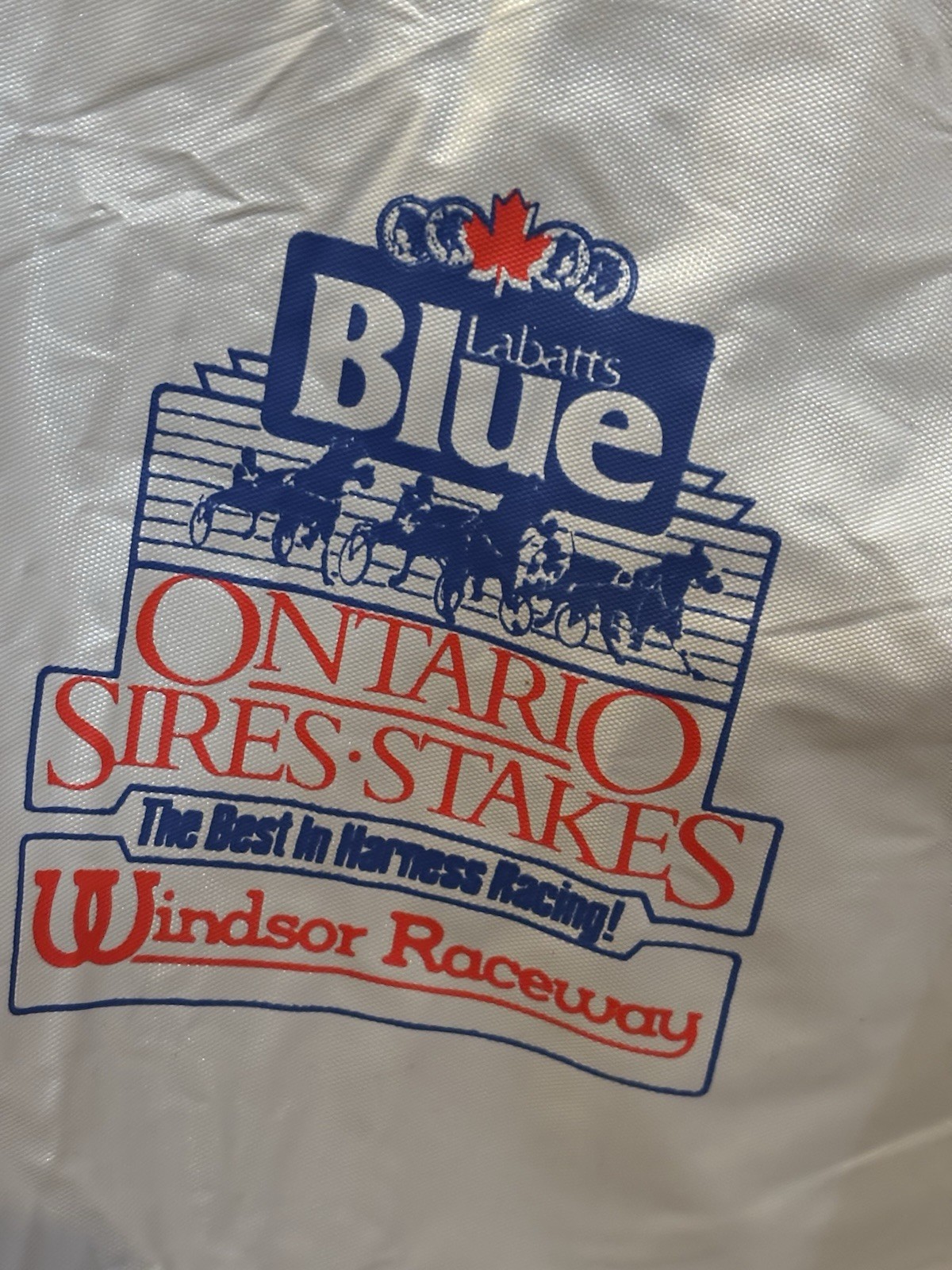 Vintage Labatt Blue Ontario Sires Stakes Jacket Windsor Raceway Rain Windbreaker