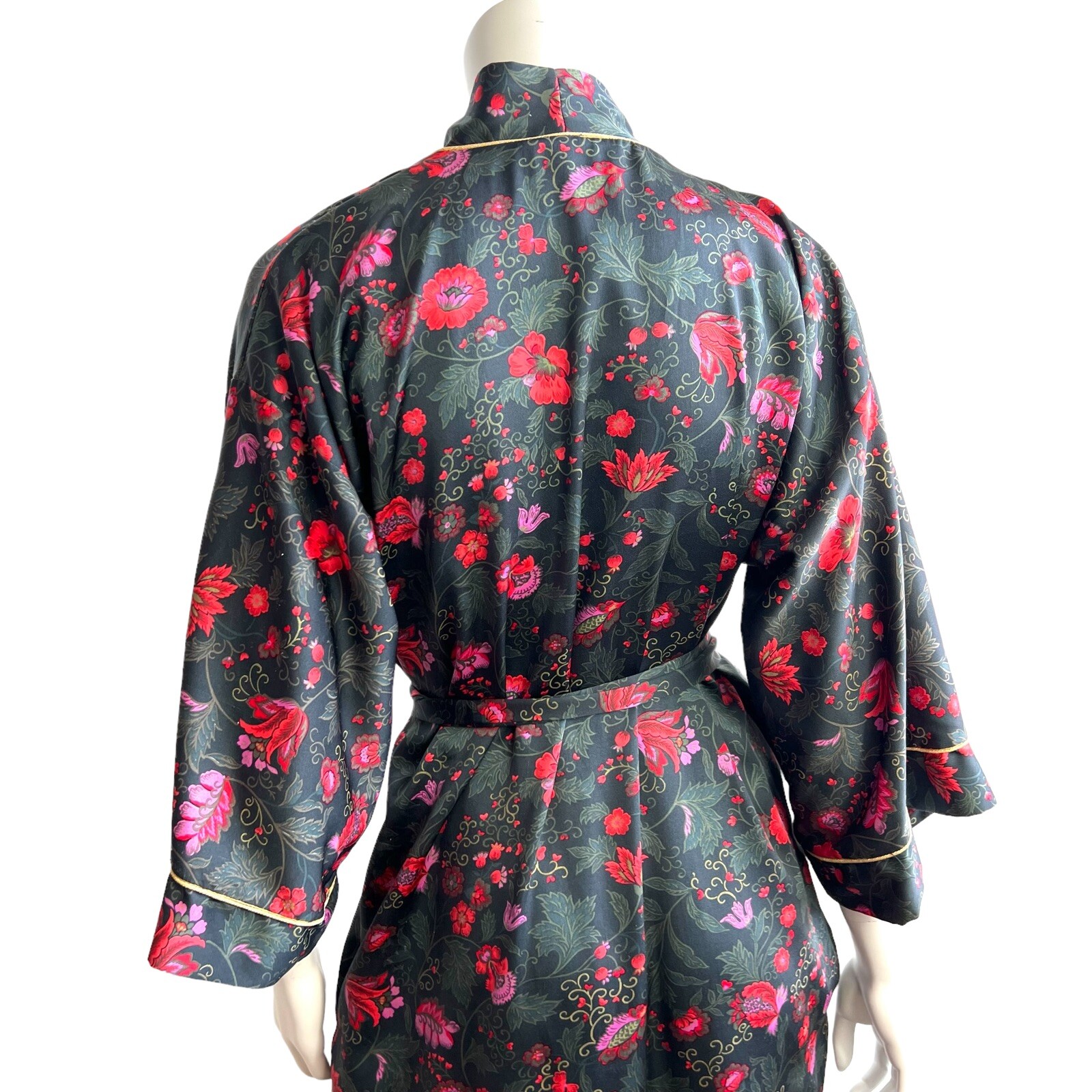 Vintage CHRISTIAN DIOR Womens Size Small Medium Belted Lounge Robe Floral