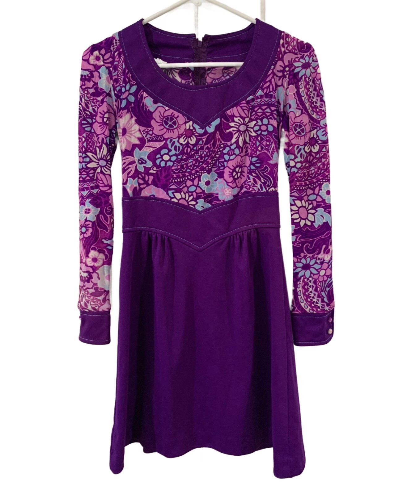 Clearance! XS S Mikey Jrs Mod Floral Deer Novelty Psychedelic Twiggy Mini Dress