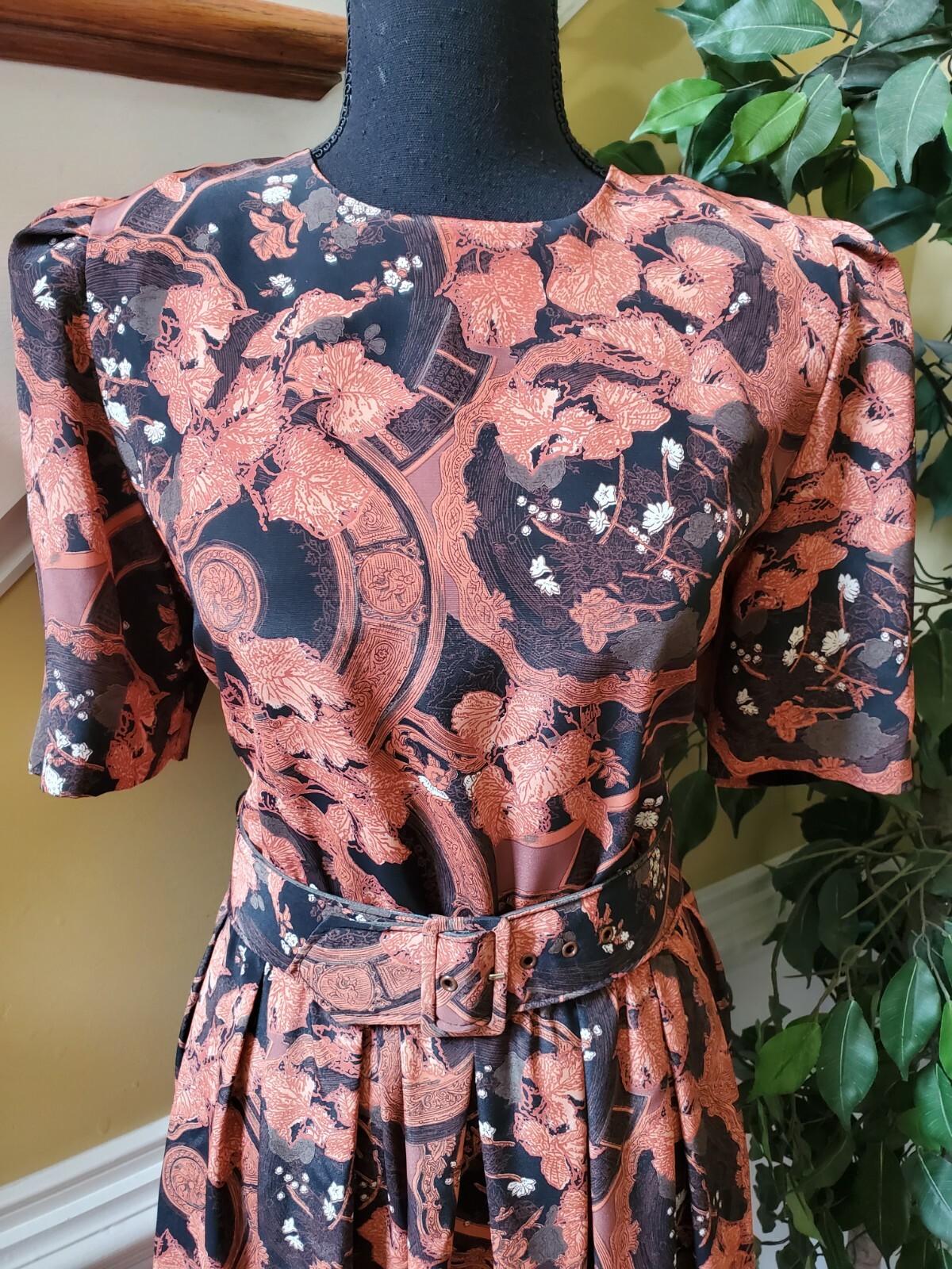 Pellini by Von Bramlett Dress Belted 7/8 Midi Vintage 1980’s
