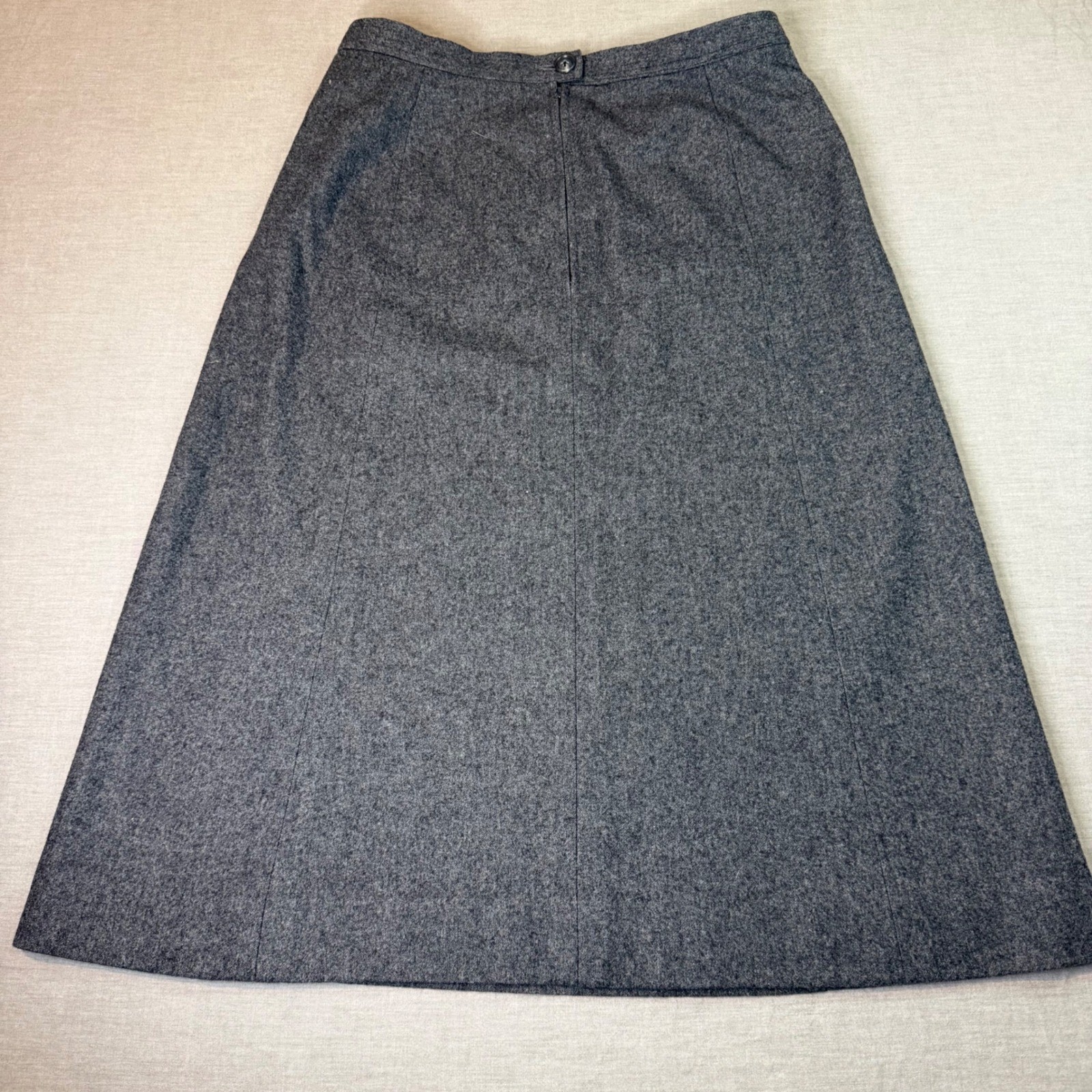Young Pendleton Wool Skirt Womens 15/16 Gray Good Vintage A-Line Midi Lined