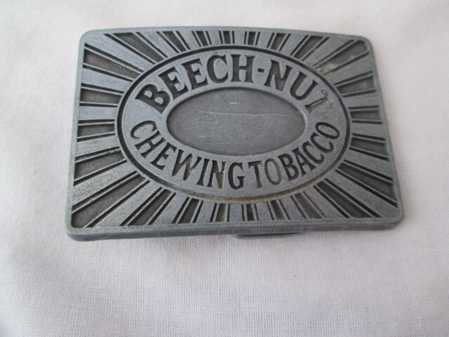 Vintage Beech-Nut Chewing Tobacco Promotional Silver Tone Belt Buckle LDL