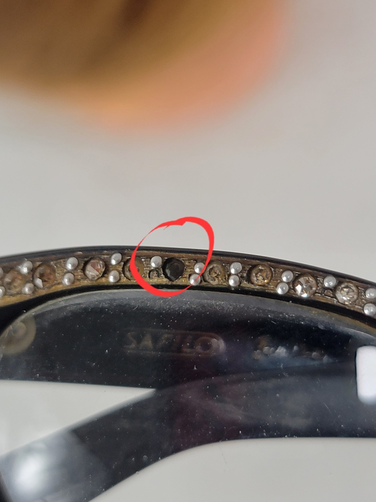 Vintage 1960s SAFILO Fedra Rhinestone Cat Eye Glasses Black Frame Italy 5 3/4″