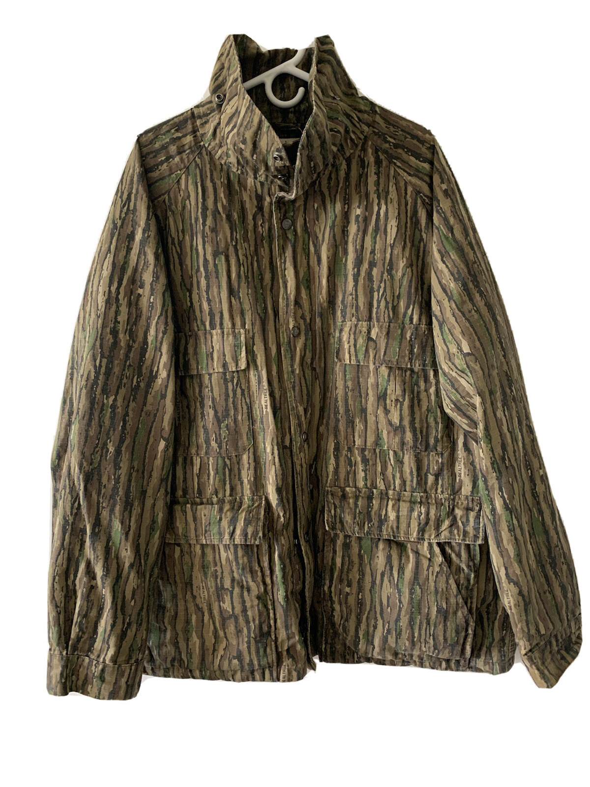 Vtg Trophy Club XXL Real Tree Camo Duel Zip Snap Button Hunting Field Jacket