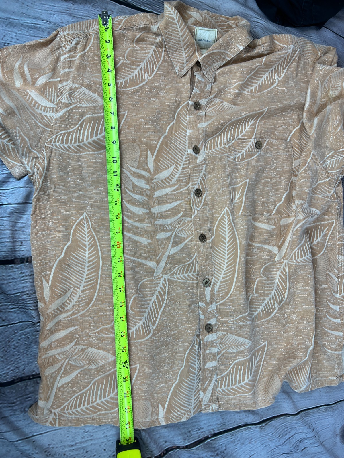 VTG Saddlebred Pigment Dyed Peach Silk Bamboo Blend Hawaiian Shirt Men’s XL