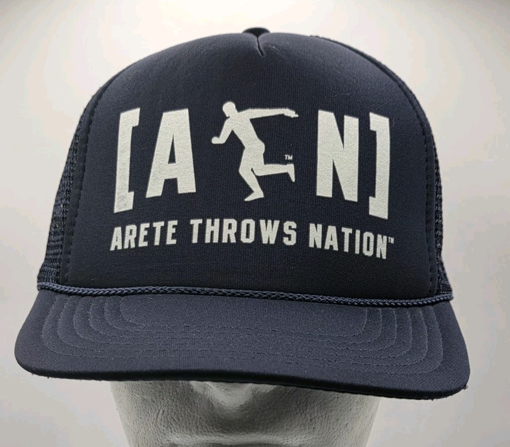 Arete Throws Nation Vintage Foam Trucker Hat Cap Snapback Shotput Discus Otto