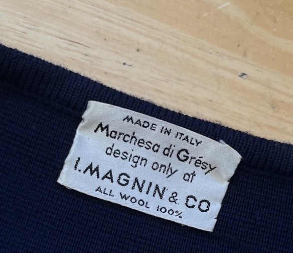 Vintage 60s Navy Wool Knit Blazer Suit Skirt Marchesa de Gresy Italy I. Magnin 8
