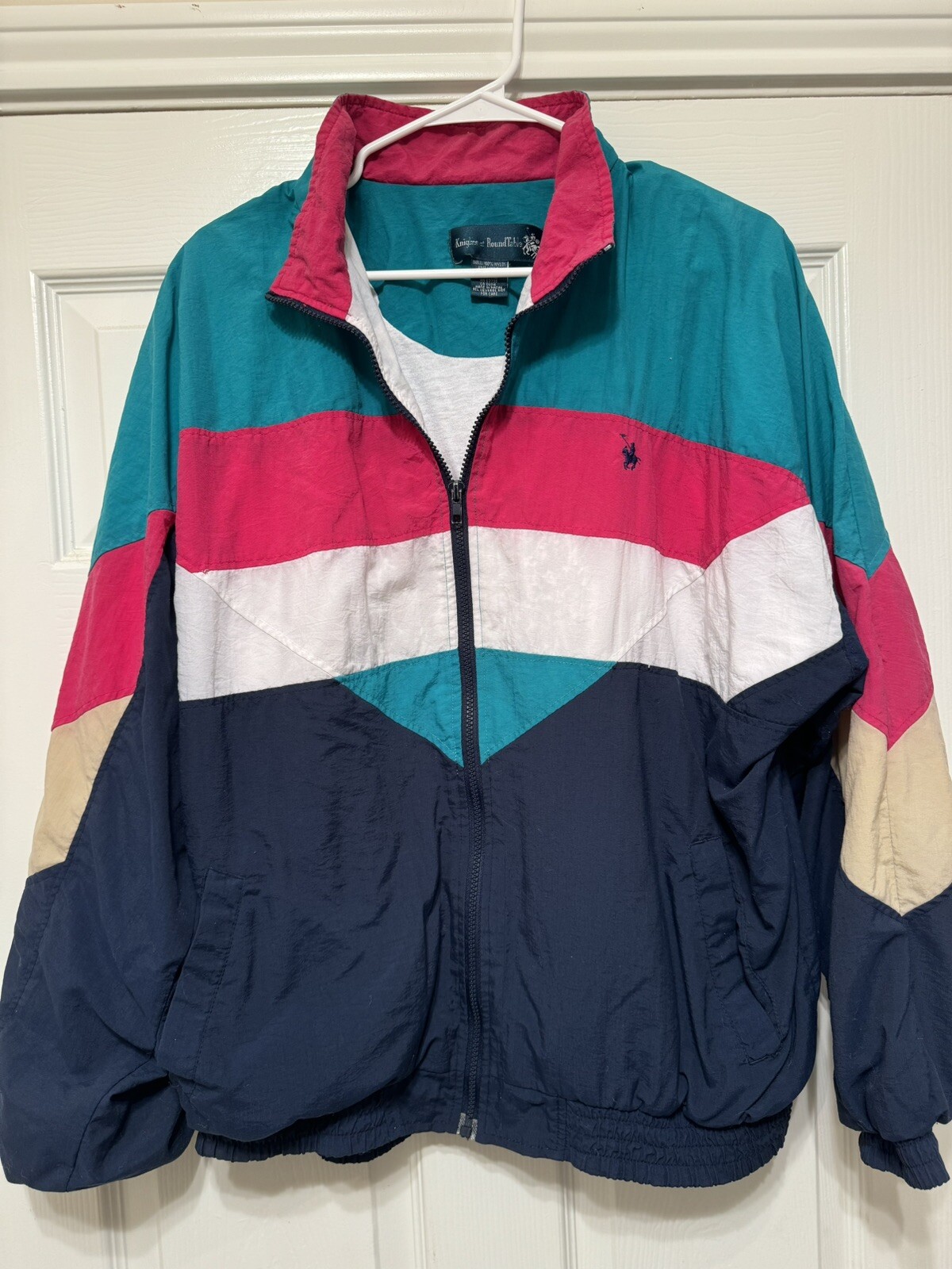 Knights of Round Table Brand Windbreaker Jacket Vintage Full Zip Size L Used