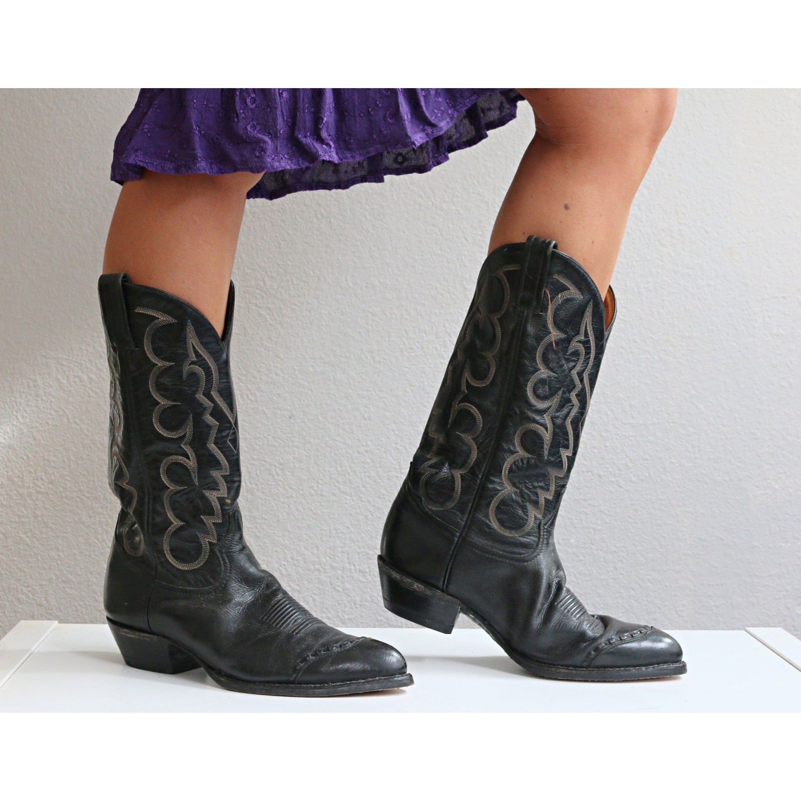 1980’s Vintage Tony Lama Exotic Leather Matador Cowboy Boots ~ Men’s 8-1/2 to 9
