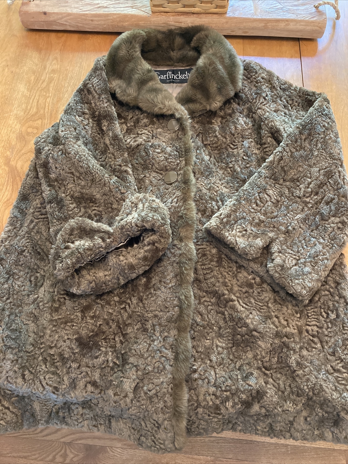 Vtg GARFINCKEL’S Handstitched A-Frame COAT jacket