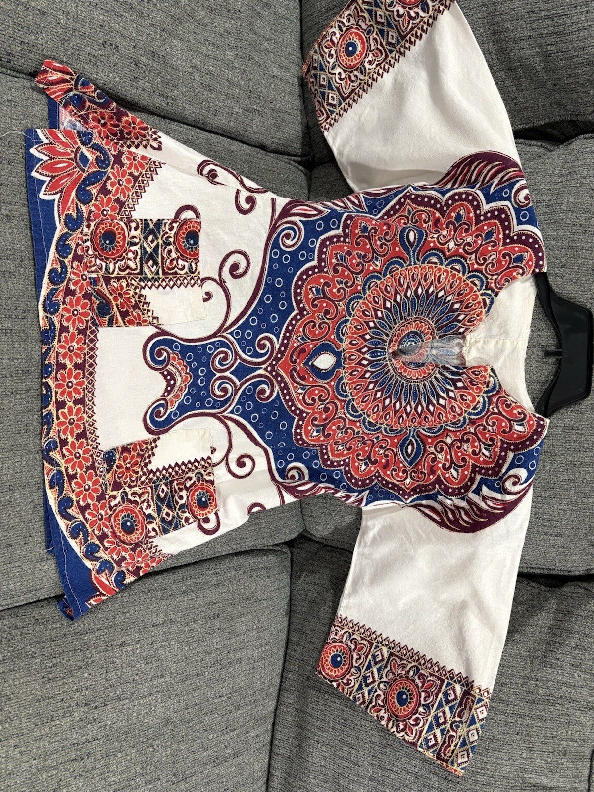 VTG 70s Cotton Angel Wing Dashiki Hippy Pullover Tops Lot Of 2