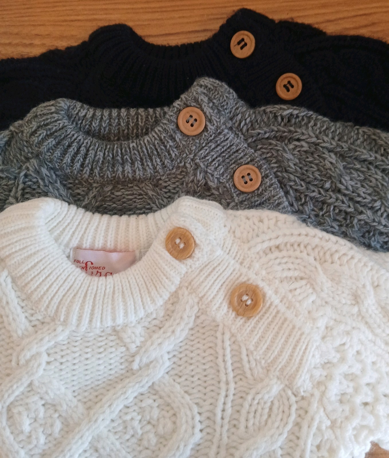 Lot of 3 Vintage New Full Fashioned Grand Infant Sweaters Washed Never Worn 12 M