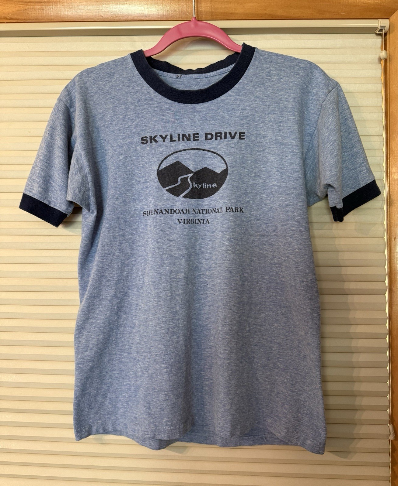 Vintage 80s Shenandoah National Park Virginia Skyline Drive Ringer T-shirt Small