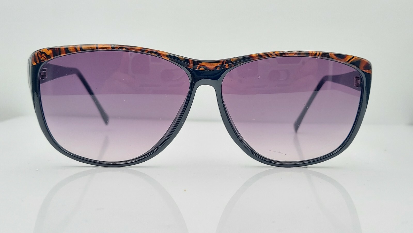 Vintage Morgan Taylor 243M Black Brown Oval Italy Sunglasses Frames