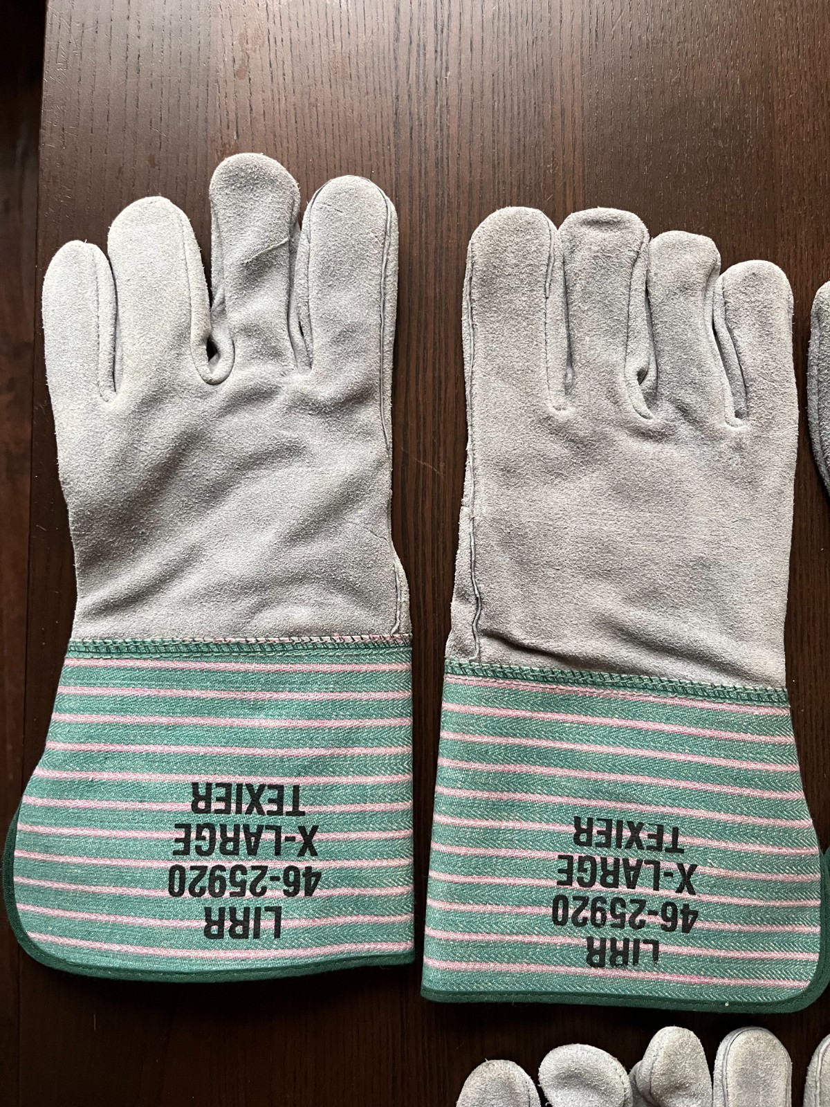 Vintage Texier Railroad LIRR Shoulder Split Suede Working Gloves X-Large ST43
