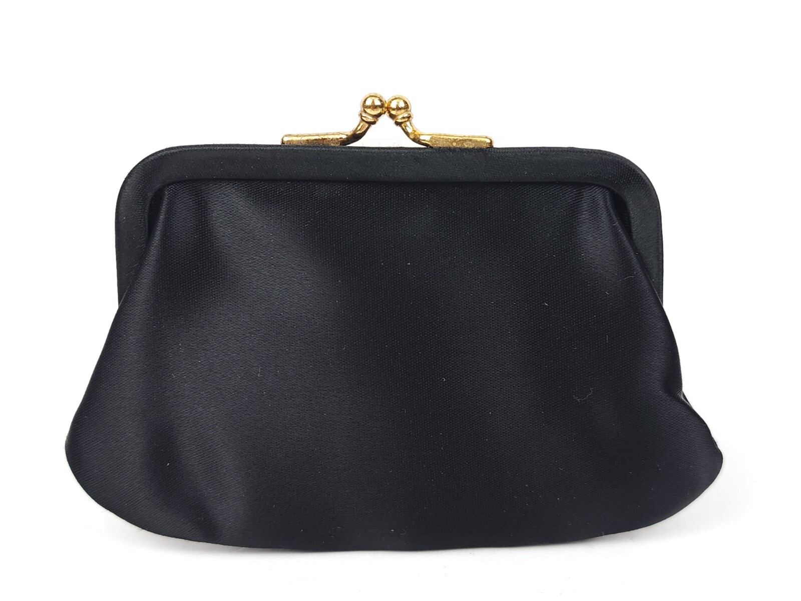 Vintage Coblentz Original Evening Bag Coin Purse Mirror Black Silk Style Jeweled
